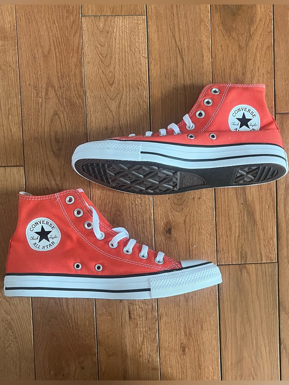 Converse Orange High Top Sneakers - Size 9